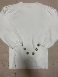 COCOMOMO リブニット ホワイト 長袖