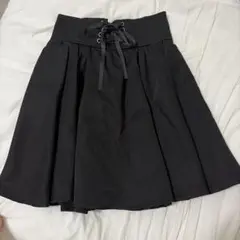 INGNI レースアップ フレアミニスカート ブラック