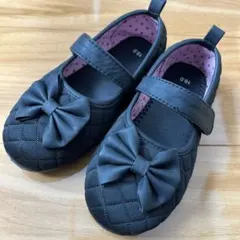 リボン付き フォーマルシューズ 黒 19cm