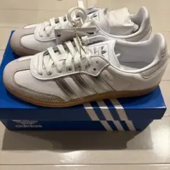 新品☆adidas SAMBA OG サンバ　ホワイト シルバー 24cm