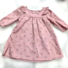 花柄フリルワンピース 80cm ピンク