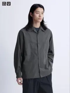 UNIQLO U 2024SS オープンカラーシャツ（長袖） グレー L
