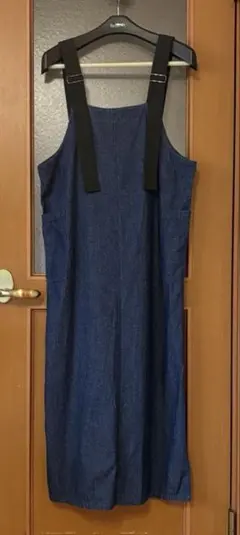 《美品》ダークブルー デニム ジャンバースカート　M