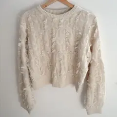 しまむら Amista フリンジ ニット プルオーバー