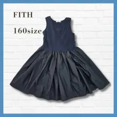 美品✨FITH 黒×ネイビー ノースリーブワンピース 160 バイカラー