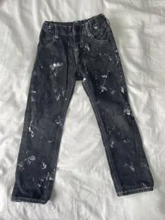 ダークグレー ペイントスプラッター デニムパンツ 110cmのサムネイル