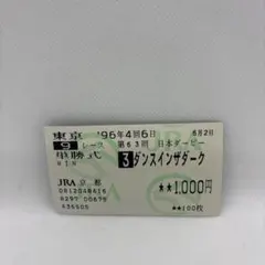 【JRA】1996年第63回日本ダービー ダンスインザダーク号 単勝馬券のサムネイル