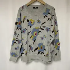 ロデオクラウンズ フラワーVネックコットンニットFreeサイズ　花柄