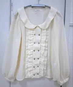 after all アイボリー フリルボタンシャツ 長袖のサムネイル