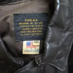 AVIREX TYPE A-2 レザージャケット 40