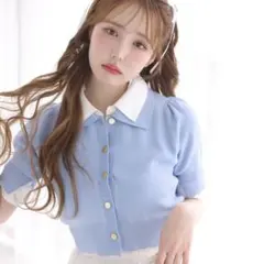 oneafteranother NICE CLAUPレイヤード襟付きポロニット