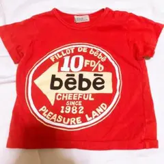 bebe❤️綿100%ロゴTシャツ 80 赤 男の子 女の子 ベビー服 子供服
