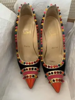 Christian Louboutin マルチスタッズスエードサンダル