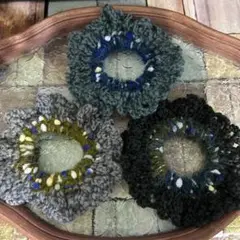 ハンドメイド フリル　シュシュ 3個セット　㉗