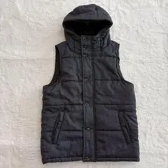 チャオパニック　ダウンベスト　フード　ジャケット　ダークグレ　M
