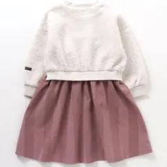 〈新品未使用〉BREEZ タグなし　ボアドッキングワンピース　ピンク　140cm