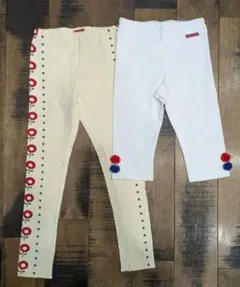 moujonjon（ムージョンジョン）レギンス　2枚セット　白　アイボリー