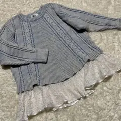 スナイデル　2way レース　デニム柄　セーター　ニット　ドッキング