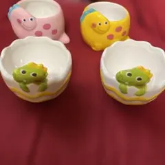 キャラクター型陶器食器4個セット