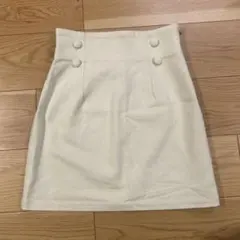 [TINA:JOJUN]新品未使用フロントボタン ミニスカートアイボリー S