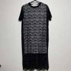 E hyphen world gallery レース 半袖 ロングワンピース