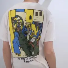 90s タンタンの冒険 チベット ヴィンテージ 両面プリント Tシャツ XL 