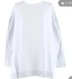 クルーネックニットチュニック　coca ライトブルー