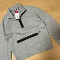 M NIKE トレーナー ハーフジップ テックフリース グレー ブラック