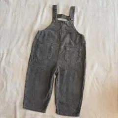 テータテート✱コーデュロイサロペット　100サイズ グレー　くすみブラック