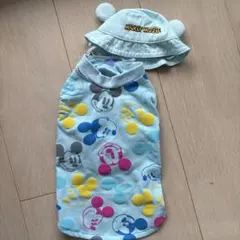 新品 タグ付き ペットパラダイス ディズニー ミッキー 犬 帽子 服　水色　SSのサムネイル
