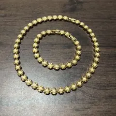 D’ORLAN ドーラン ネックレス❣️イヤリング❣️ブレスレット❣️4点セット D'orlan Buried Treasure Necklace Bracelet Earring Set, 22kt Gold