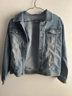 Navy ブルー デニムジャケット　ジージャン　レディース　メンズ　150