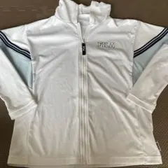 FILA ラッシュガード 140サイズ　ファスナー　ホワイト　UVウェア