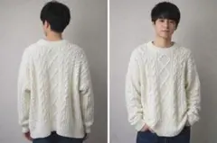 送料無料 新品 タグ付 フィッシャーマン ニット セーター ケーブル 編み XL