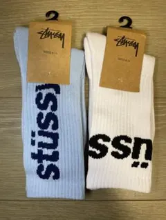 스터시 삭스 2켤레 세트 블루 화이트 26-30cm