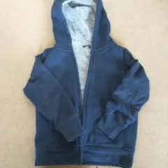 キッズ　ネイビー　裏シャギー　フルジップパーカー　120　UNIQLO　美品