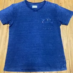 美品 デウスエクスマキナ サマーニット インディゴブルー 半袖 Tシャツ 