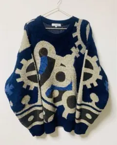 SUPERIOR 90’s 総柄ニット　セーター　オーバーサイズ　3D