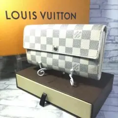 0319【箱付き／最終値引】ルイヴィトン　ダミエ・アズール ポルトフォイユ・サラ