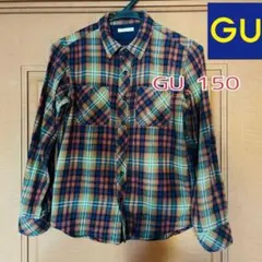 GU チェック柄 長袖シャツ 150