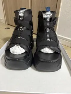 YOSUKE 厚底スニーカー 厚底サンダル ブラック