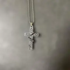 蛇モチーフ クロスペンダント ネックレス