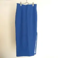 美品 タイトスカート M ロングスカート スリット 青 ブルー 鮮やか 海