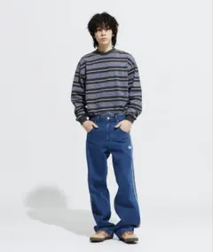originals リメイクデニム チェック柄ジャージ　一点物！ adidasoriginals リメイクデニム チェック柄ジャージ 一点物！ - メルカリ