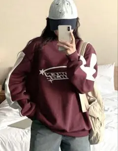 ロゴ スウェット ボルドー