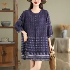 シャツワンピース 体型をカバー 薄手 おしゃれ度高め パフスリーブ 丸襟