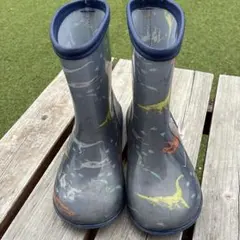 19センチ　恐竜柄 グレー レインブーツ