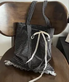 【VIBGYOR】チェック柄 トートバッグ