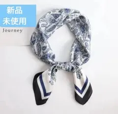新品未使用　ペイズリー柄　シルク風スカーフ　65×65