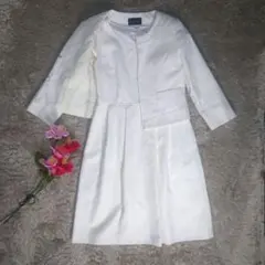 セットアップ ジャケット ワンピース 白 ホワイト 入園式 入学式